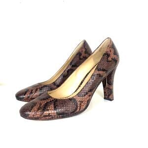Oscar de La Renta Snake Print Platform Pump Heels Size 9.5